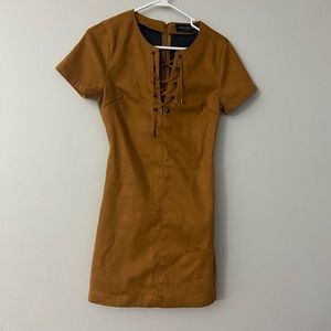 Velvet mustard yellow dress